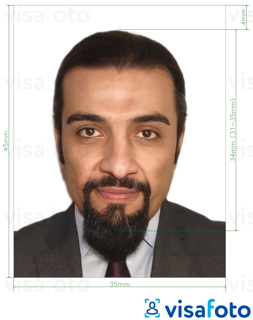 Shembulli i fotos per Libri familjar i Emirateve të Bashkuara Arabe 35x45 mm me specifikimet ekzakte
