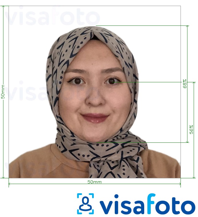 Shembulli i fotos per Pasaporta Afganistani 5x5 cm (50x50 mm) me specifikimet ekzakte