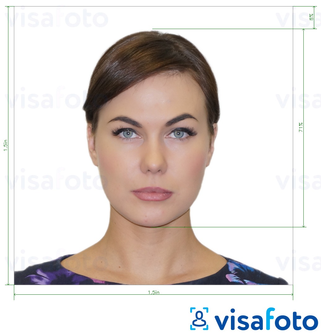 Shembulli i fotos per Pasaporta e Argjentinës në SHBA 1,5x1,5 inç me specifikimet ekzakte