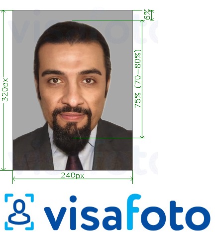 Shembulli i fotos per Karta ID e Bahreinit 240x320 piksele me specifikimet ekzakte
