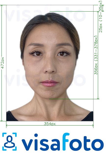 Shembulli i fotos per China Passport në internet 354x472 pixel me specifikimet ekzakte
