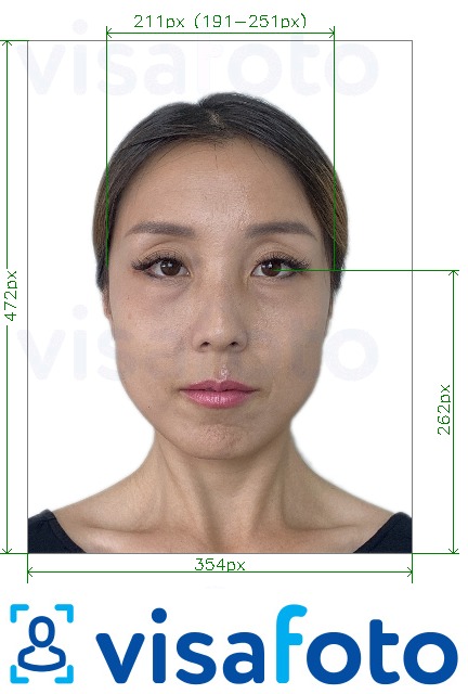 Shembulli i fotos per China Passport në internet format i vjetër 354x472 pixel me specifikimet ekzakte