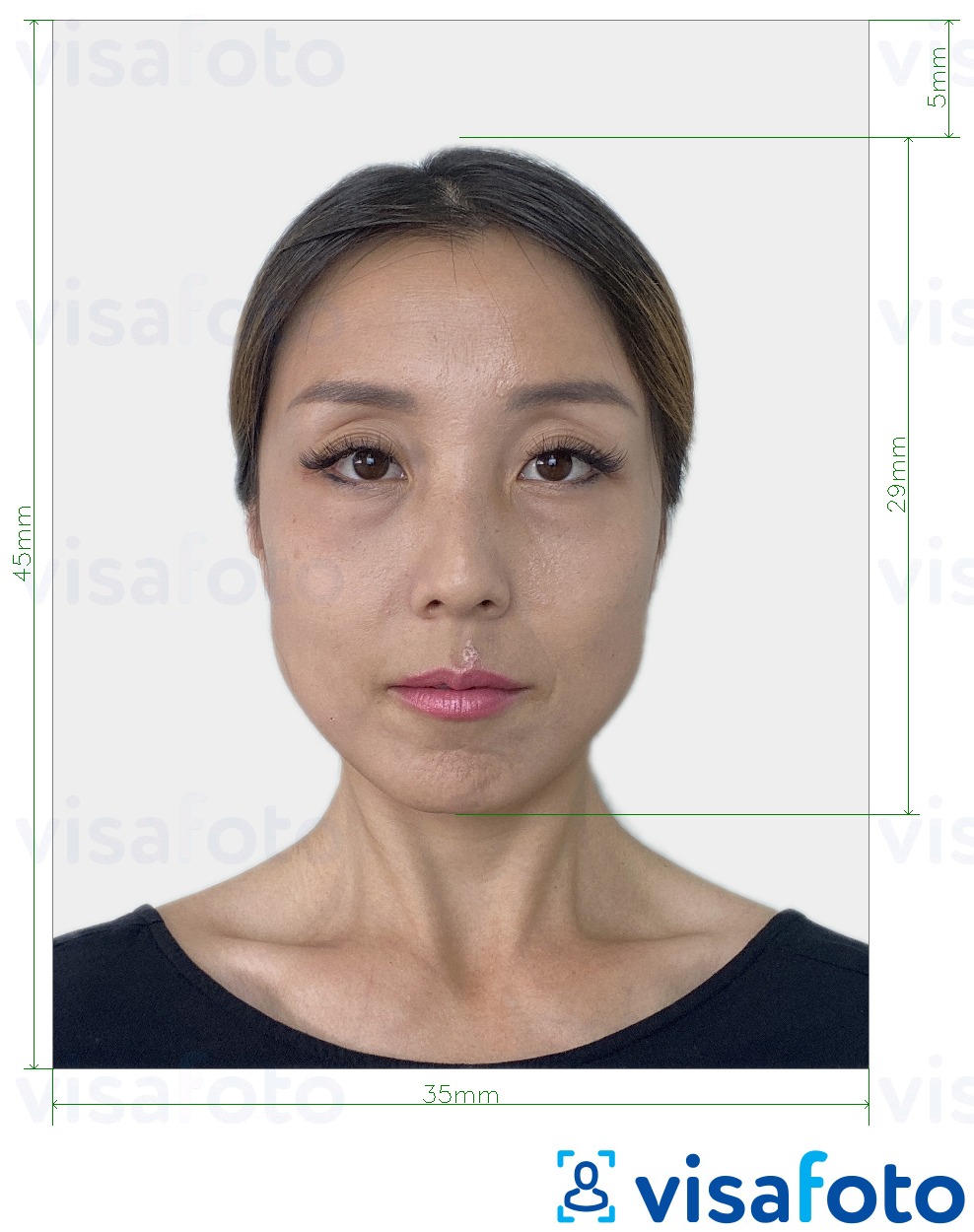 Shembulli i fotos per Japoni Passport 35x45 mm me specifikimet ekzakte