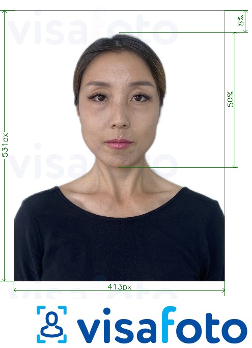 Shembulli i fotos per Pasaporta e Koresë në internet me specifikimet ekzakte
