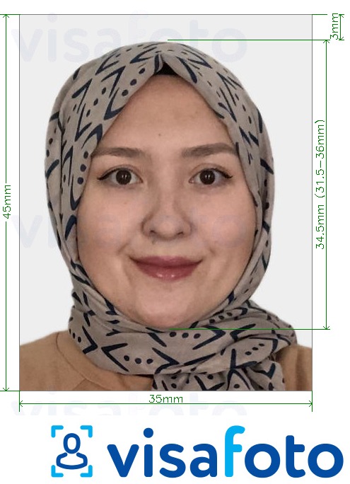 Shembulli i fotos per Pasaporta Kazakistan në internet 413x531 piksele me specifikimet ekzakte