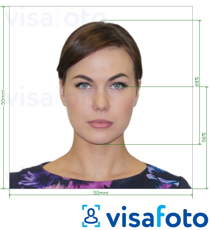Shembulli i fotos per Pasaporta e Serbisë 50x50 mm me specifikimet ekzakte