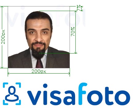 Shembulli i fotos per Viza e Haxhit Saudit 200x200 piksele me specifikimet ekzakte