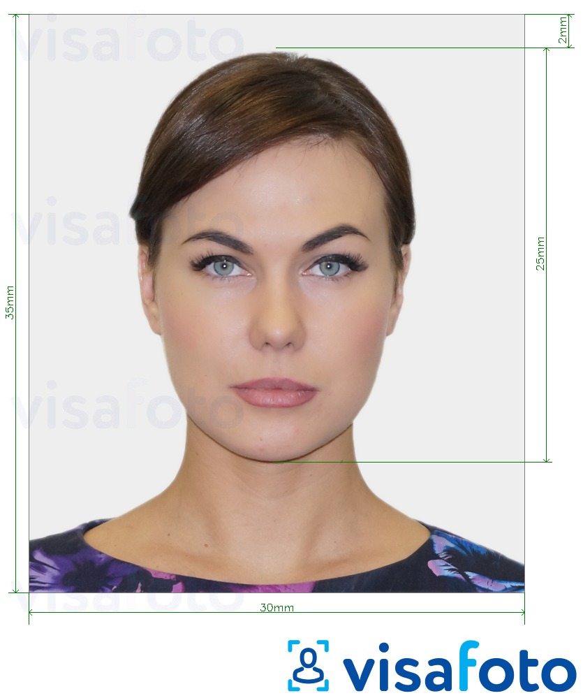 Shembulli i fotos per Sllovaki Visa 30x35 mm (3x3.5 cm) me specifikimet ekzakte