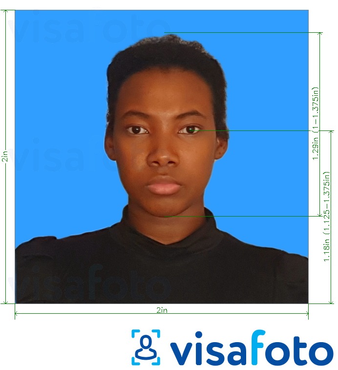 Shembulli i fotos per Tanzania Azania Bank sfond blu 2x2 inç me specifikimet ekzakte