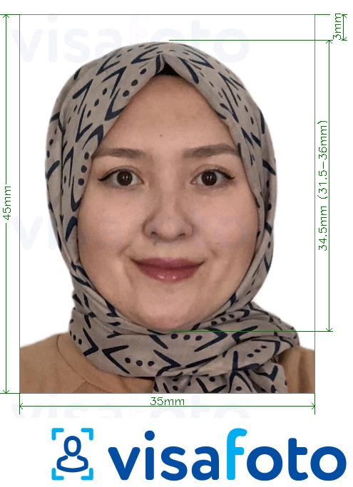 Shembulli i fotos per Pasaporta e Uzbekistanit 35x45 mm me specifikimet ekzakte