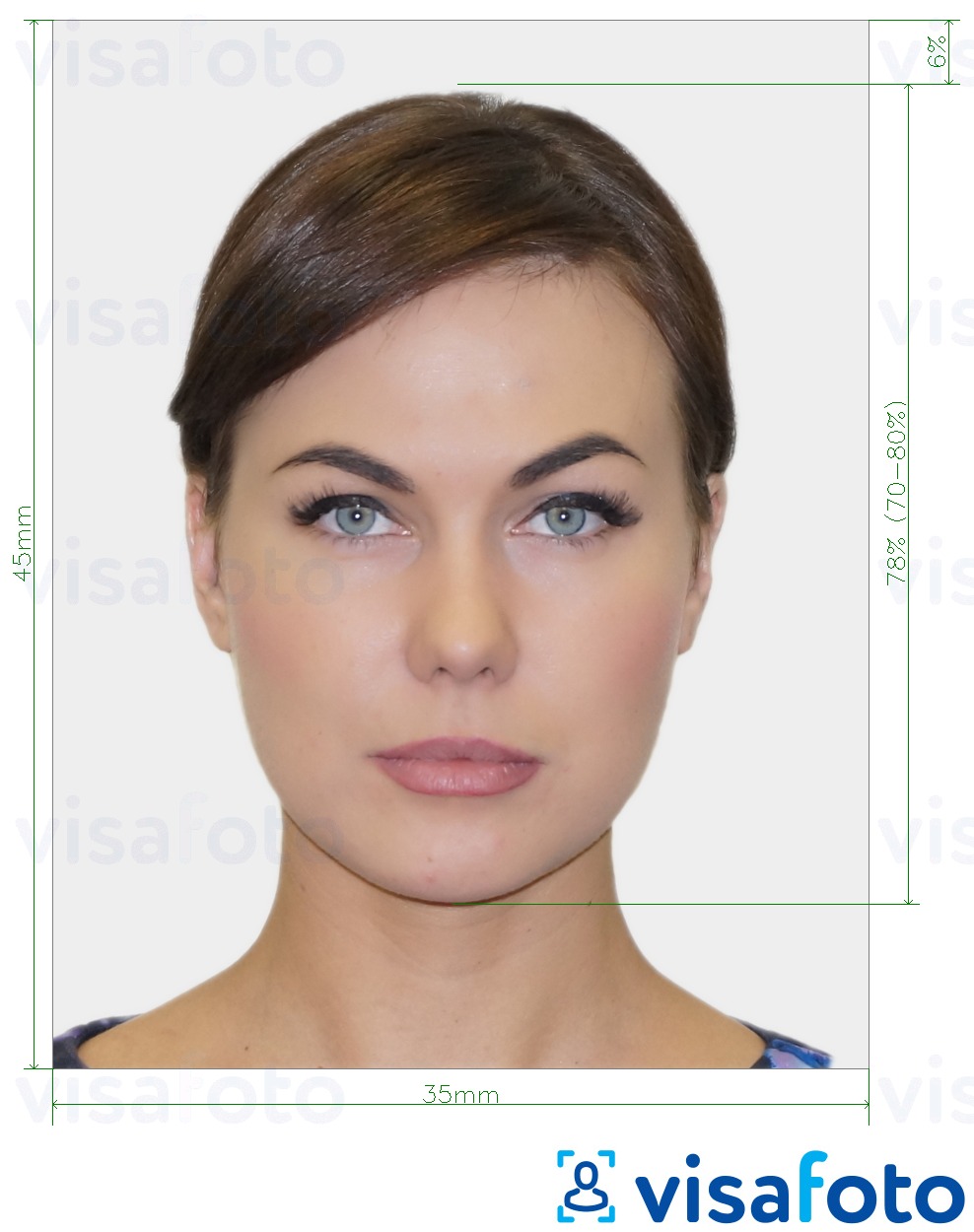 Shembulli i fotos per Foto pasaportë biometrike me specifikimet ekzakte